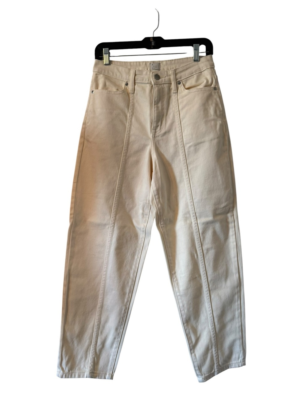 A New Day Women’s Cream High-Waist Seam-Front Jeans 2 26